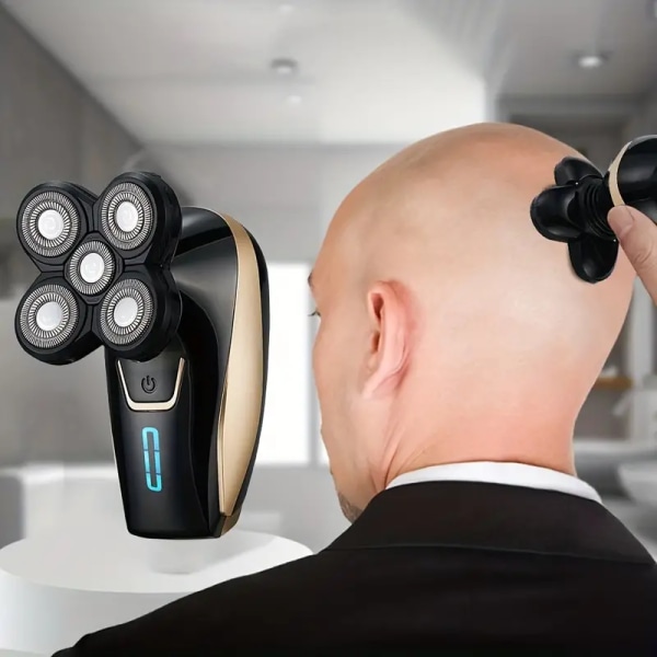 Elektrisk barbermaskine til hoved, barbermaskine 5 flydende hoveder