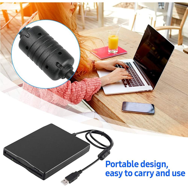 USB Floppy Disk-leser 3,5 tommer Ekstern Bærbar 1,44 Mb Fdd Floppy Drive for Windows 7 8 200