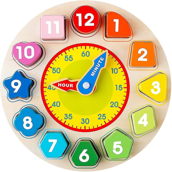 Træ ur til baby af undervisning Time Number blok puslespil