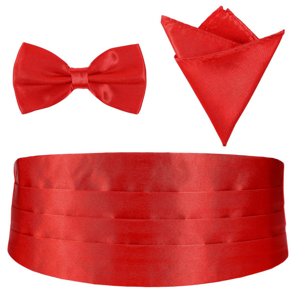 Pcs Satin Bow Tie for Men Cummerbund With Handkerchief For Parties Wedding Prom