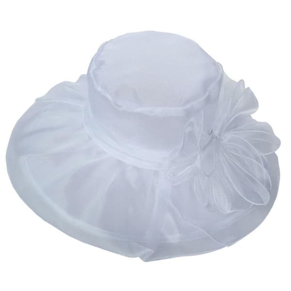 Dam Kentucky Derby Hatt Med Organzablomma För Kyrkbröllop Style B white