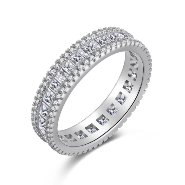 Women's Eternity Rings, White Gold Plated Baguette Cut, for Women