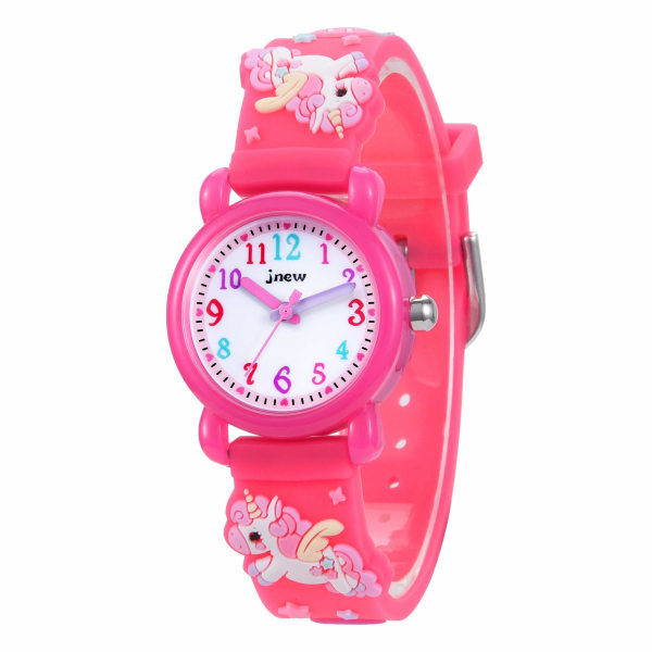 Lasten analoginen watch, 30 M vedenpitävä - Tyttöjen 3D söpö sarjakuva watch silikoni- nylon