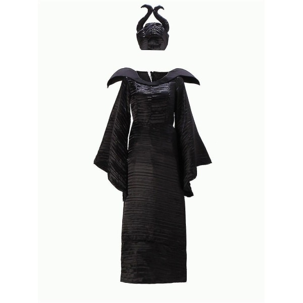 Halloween Tornerose Heks Maleficent Kjole Til Voksen Ond Heks Karneval Cosplay Kostume Outfit Q XL XXL