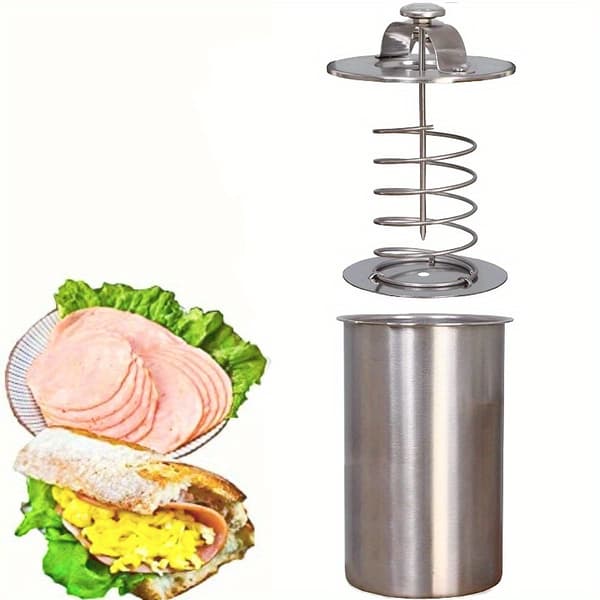 Ham Press i rustfrit stål med termometer, trykkoger til kødpålæg