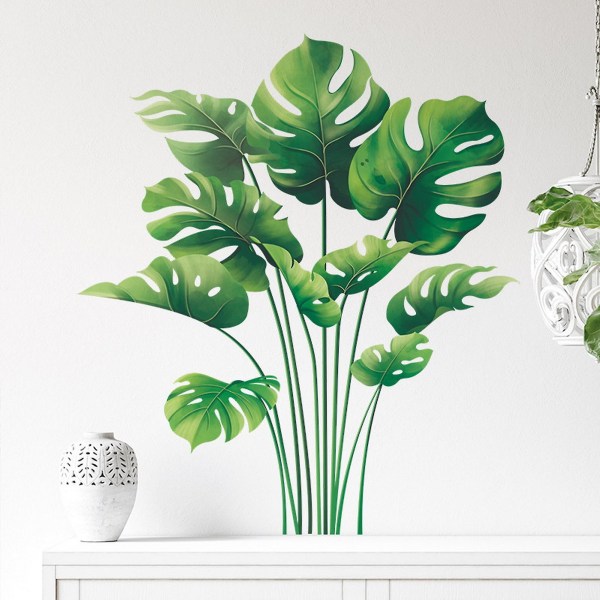 Tyuhen trooppiset kasvit seinätarra Itseliimautuva, vahvasti tarttuva PVC vedenpitävä irrotettava seinätarra taustakoriste