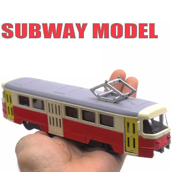 Modellspårvagn Diecast Leksaksbil Musikalisk Upplysning Barnleksak Semestergåva Blå