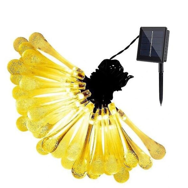7m 50led Solar Droplet Bulb String Lights Gratis frakt