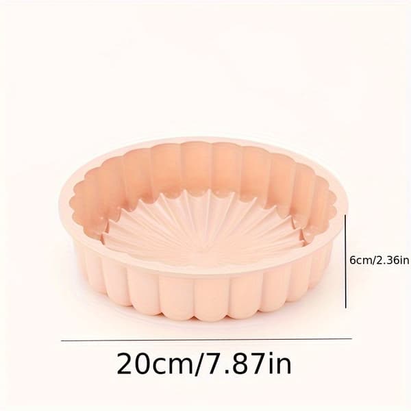 Genanvendelig Non-Stick Solsikke Kageform, Rund Silikonebageform til DIY Kager Morandi Pink