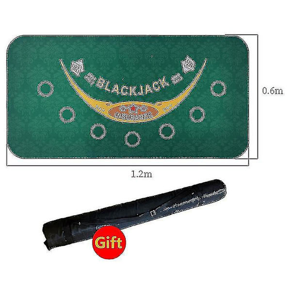 1,2*0,6m Holdem Texas Pokerunderlag - Holdbart gummibordunderlag til hjemmekampe