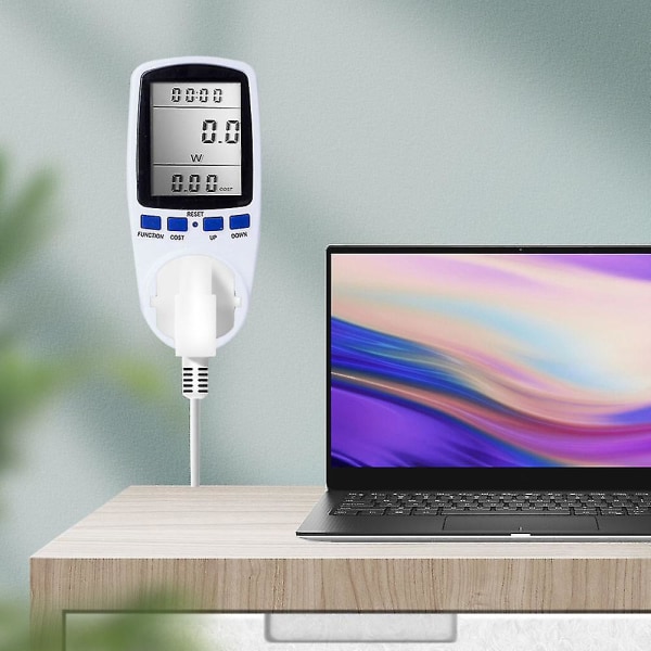 Digital LCD Energimåler Wattmeter Overvåkingsenhet Watt Effekt Kwh Strømmåler Analysator ( Størrelse: Br Plugg )