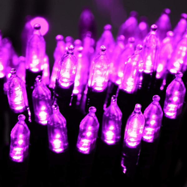 Halloween-ulkovalot 100 LED:n vedenpitävät jouluvalot 8 valaistustilalla Halloween-puutarhajuhliin ja jouluun (Violetti)