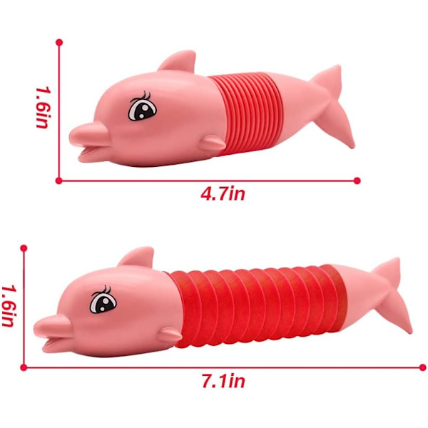 2 Pak Pop Tubes Badelegetøj til Småbørn, Haj Hval Sensory Badekar Legetøj med Pop