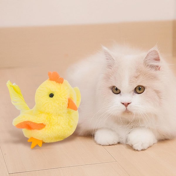 Automatisk Flygande Fågel Katt Leksak, Elektrisk Flatterande Fågel Katt Mynta Leksak - Rep Design Rivande Katt Leksak för Små, Medelstora och Stora Katter Little yellow chicken