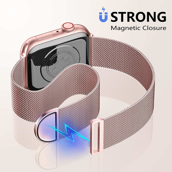 Metallband kompatibelt med Apple Watch -band 40mm 38mm 41mm Rose Pink Gold-WELLNGS Rose Pink Gold Rose Pink Gold 38/40/41mm