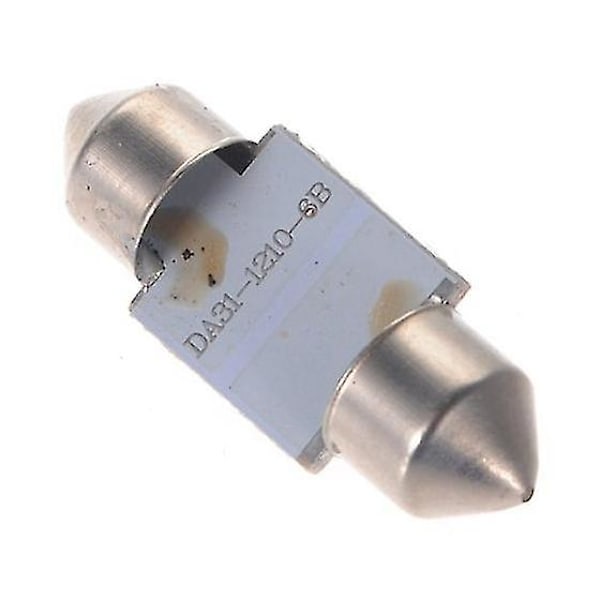 2x C5w Led 6 Smd 31mm Pære Tagkuppel Lys, Blå 12v Dc