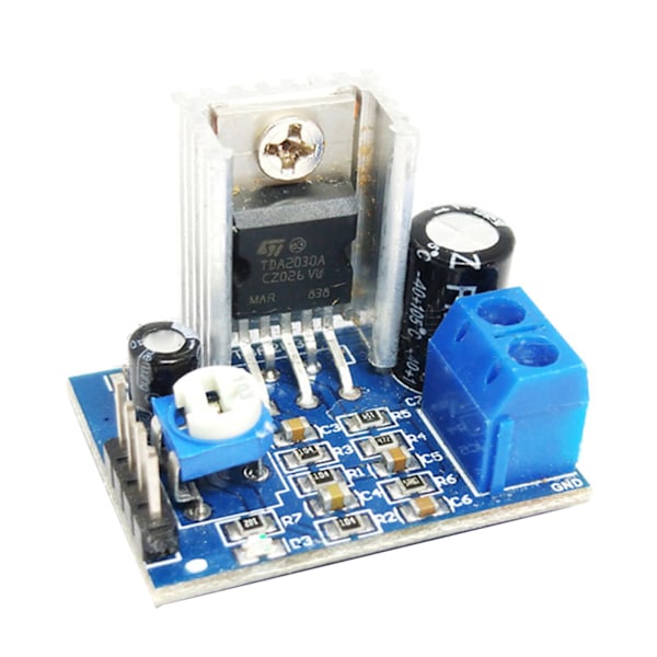 TDA2030 Mono Forsterkerkort 18W 6-12V Lydforsterker Høyttaler Amplificador Profesional Lydkort med Strømindikator