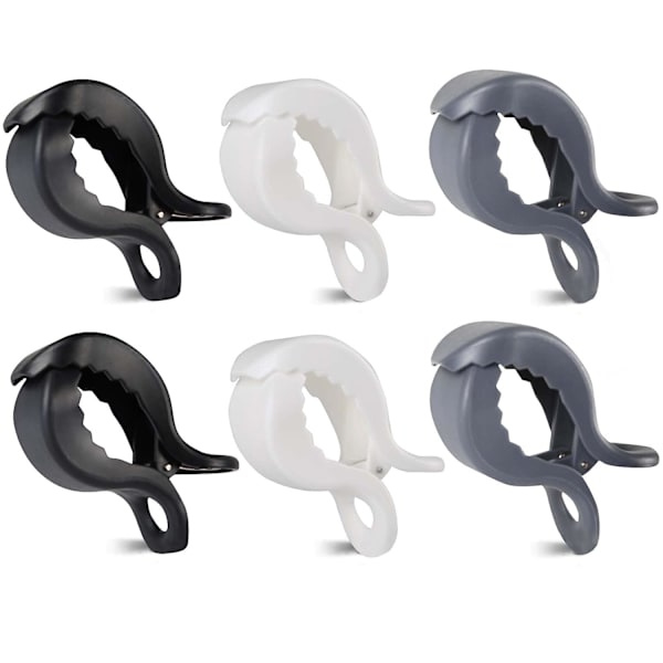 Barnevognklips, klips for å feste leker, for å feste gasbind, tepper, ammetørklær eller baby leker (klips svart, hvit, grå)