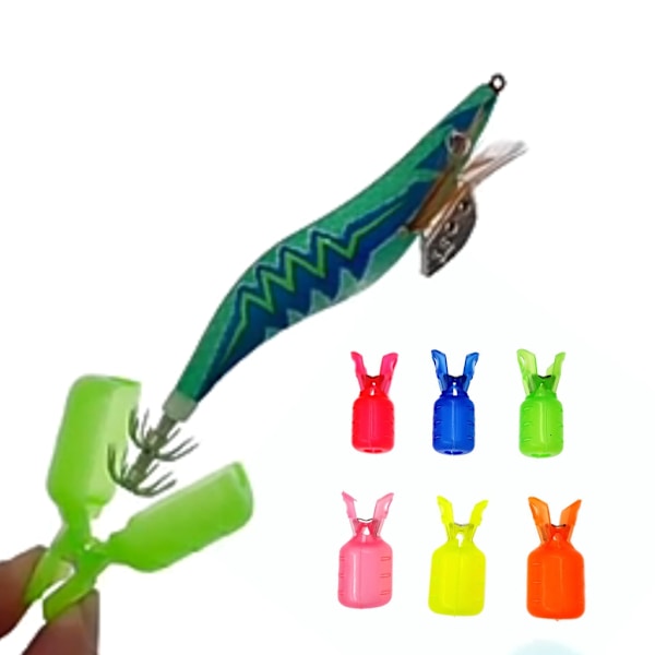 10 stk. Beskyttelsesdeksel for Squid Jig Krok Fiskejigger Lokkedeksel Lokkebeskyttelsesposer Fiskeutstyr Tilbehør Rød Red small