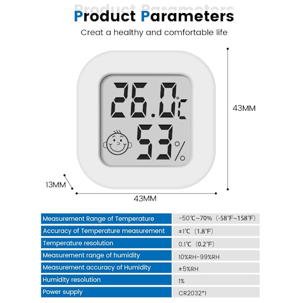 Digital hygrometer inomhus mini termometer