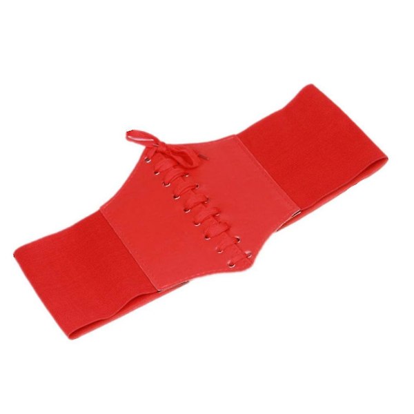 Naisten korsetti leveä pu-nahkainen hoikentava vartalovyö Joustava korkea vyötärö muotoileva vyönauha Vyöt (punainen)