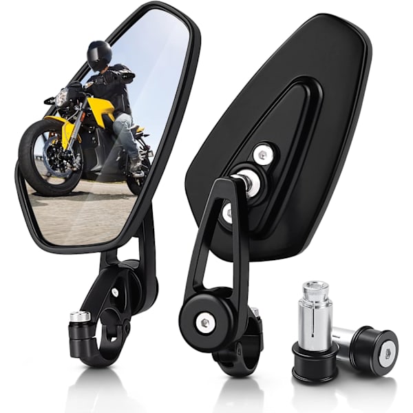 Motorcykelspegel (2-pack), Universal 7/8 tum ihålig styrstång M