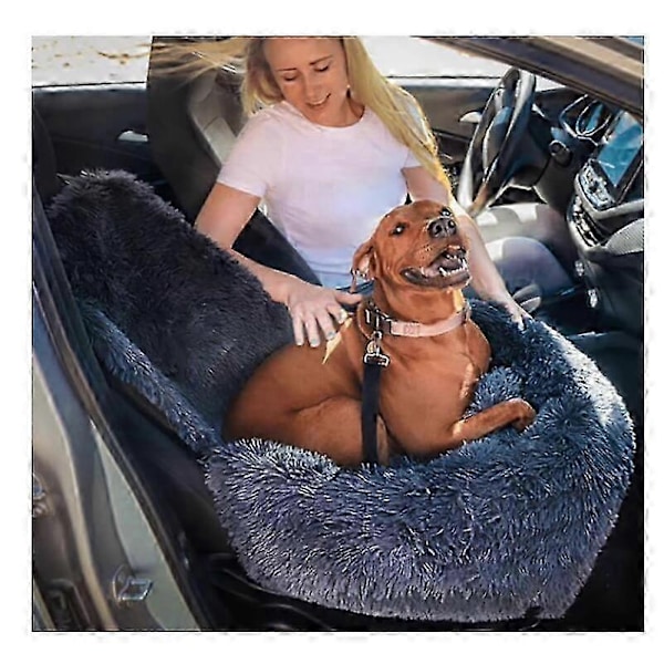 Ny Pelsbarn Skyddande Hundbädd för Bil, Lugnande Hundbädd för Bil, Tvättbar Hundstol - Perfekt Dark grey xl