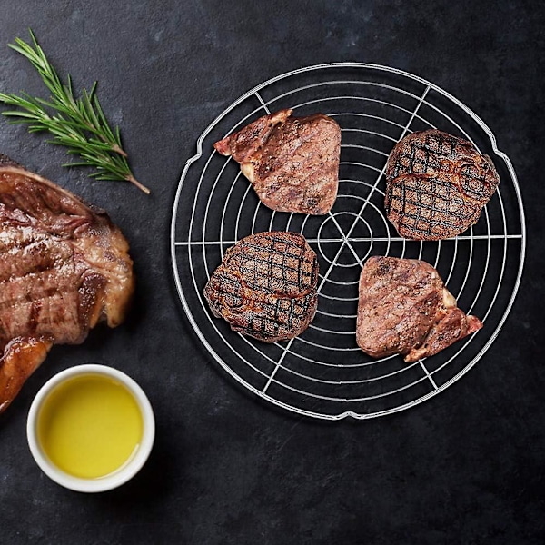 Grillrist, rustfritt stål grillrist rundt nettgrillnett varmebestandig grillnettnett