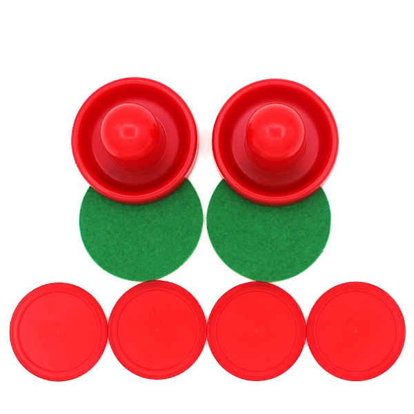 16 stk 76 mm Lufthockeypuck og Pusher-erstatning for spillbord Keeper Headset Lufthockeyutstyr Tilbehør (Rød Mørk Blå)