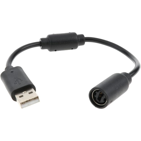 perfk Pelikonsoli USB-muunninsovittimen kaapeli irrotettava kaapeli Xbox 360 -ohjaimelle, musta/harmaa - musta