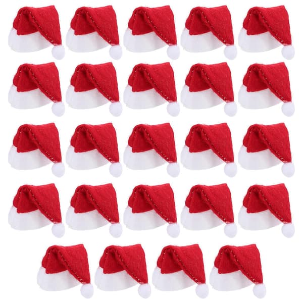 24 st Dulces Navideos Små Tomtehattar Dockor Mini Elfhattar Juldekoration Mini Julhattar