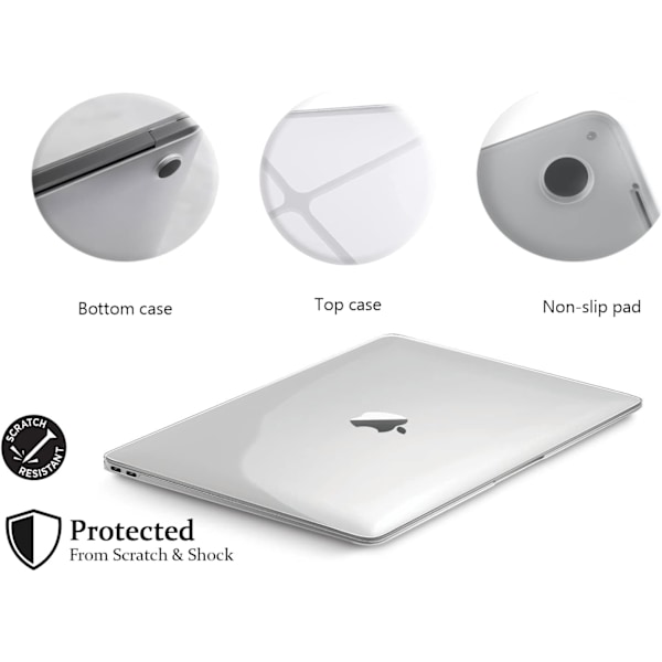 Etui kompatibelt med MacBook Pro 13 tommer 2016-2020 (A2338 M1/ A2289/ A2251/ A2159/ A1706/ A1989) Beskyttende Snap On Hard Shell