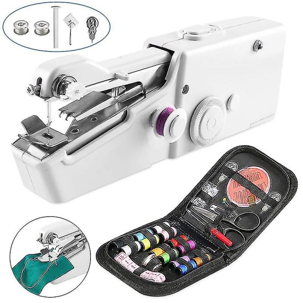 Multifunktionel mini elektrisk symaskine Håndholdt bærbar symaskine-farve: sort