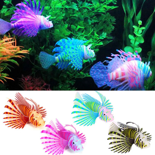 Akvarium kunstig fisk dekoration Akvariet strålende Lionfish flydende dekoration ornament