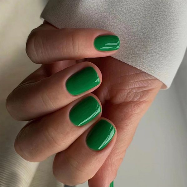 Korte ensfarvede manicure-sæt i ensfarvet enkel stil med stiftlim til daglige kontoropgaver Jelly Glue Model