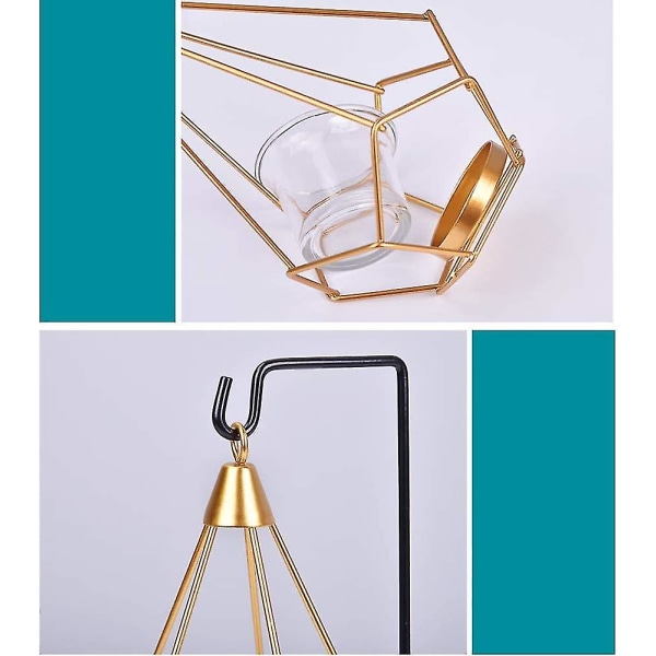 Metall geometrisk design värmeljusstakar