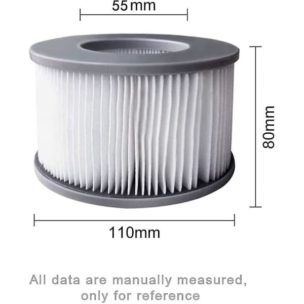 2 stk. boblebadfilter for Mspa oppblåsbare bassenger, filterpatronpumpe oppgradert versjon for Mspa alle nåværende spa