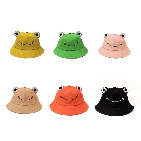 Sarjakuva Frog Bucket -hattu, unisex kesäaurinkohattu aikuisille, kokoontaittuva leveälierinen kalastajahattu