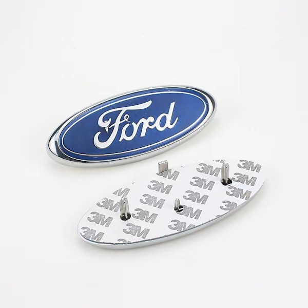 Ny stil Ford Merke Oval Blå/Krom 145x60mm Front/Bak Emblem Focu