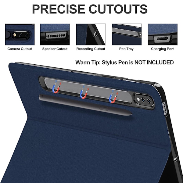 For Samsung Galaxy Tab S7 Fe / S7 Plus / S8+ Trådløst Bluetooth-deksel Anti-fall Cover med Touchpad Blue