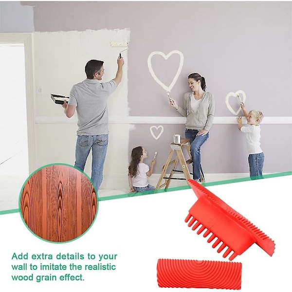 2 st träådring verktyg, träådring målningsverktyg gummi DIY imitation träådring verktygsset