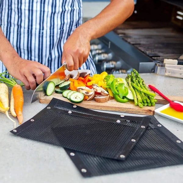 2-pakke Grillposer / Meshposer for grilling - Ulike størrelser Svart