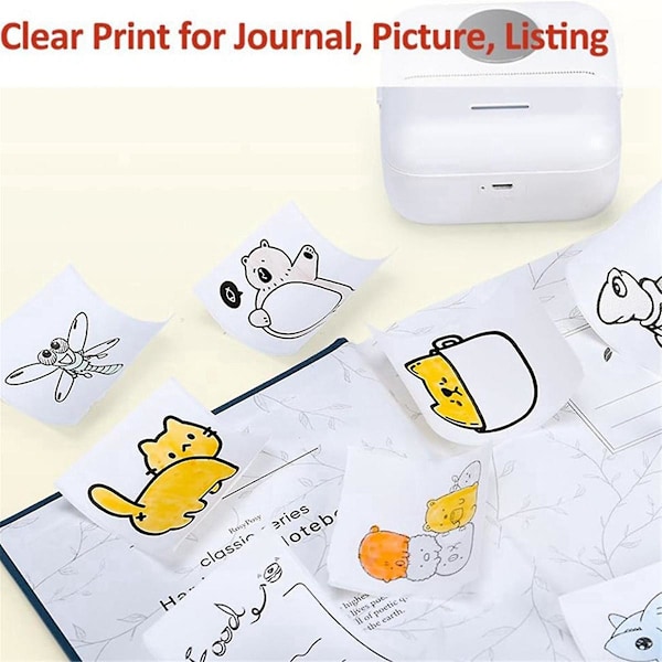 Rolls Mini Fickprinter Etikettpapper, 30 X 57 mm självhäftande termiskt papper för fickprinter,