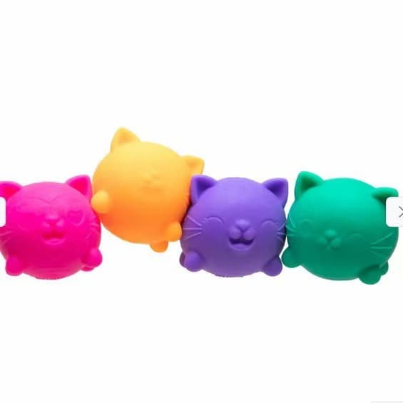Coola Katter Mjuka och Krambara Leksaker – Mjuka Sensoriska Stresslindrande Fidget-leksaker – Söt Kattgåva – 4-pack