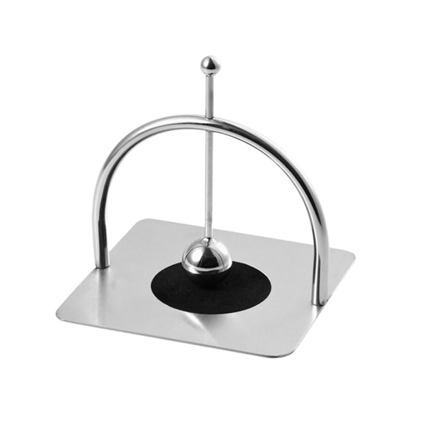 Flad servietholder i rustfrit stål Enkelt vævsstativ til husholdningsbænk med skubbestang til køkkenrum (12X12X13cm, sølv)