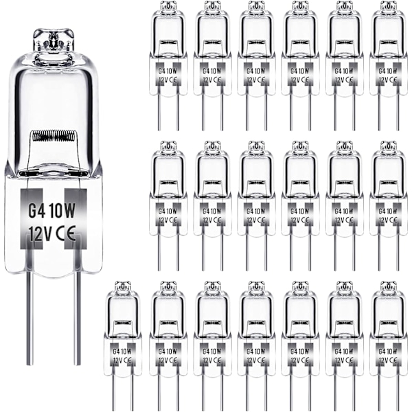 G4 Halogenpærer 10W 12V - Varm hvid - 20-pak 10W 10W 20 pcs