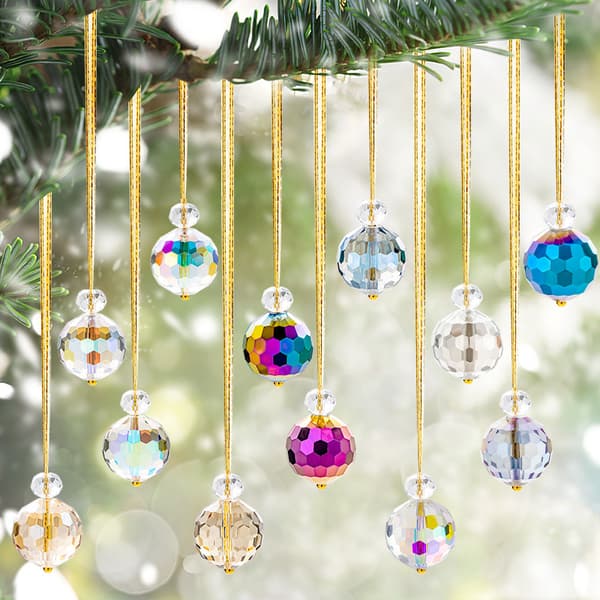 Elektropläterad iriserande kristallkula, DIY solfångare till julgran D 4 pieces/set