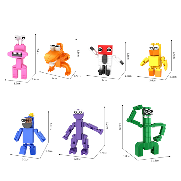 Rainbow Friends Byggeklosser Minifigur Leker Bursdagsgaver 7p