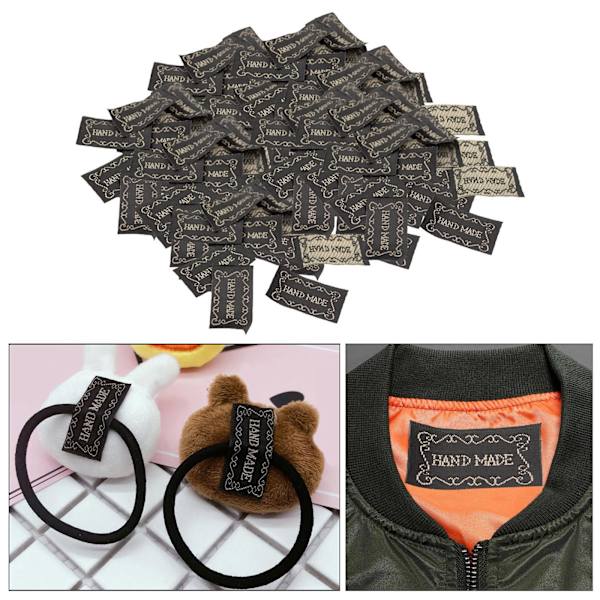 1/2/3/5 100x Käsinkirjoitetut englanninkieliset merkit T tagit kangas DIY Vaatteet Kulta Sana 100 Kpl Gold Word 100 Pcs 5 Sets