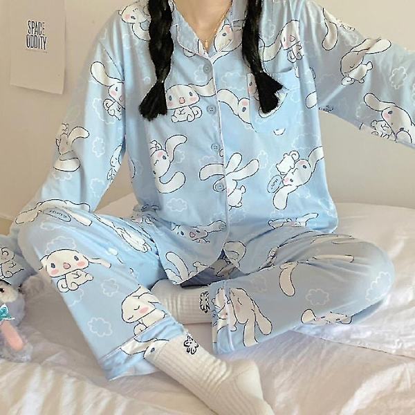 Sanrios Kawaii Pyjamas Cinnamoroll Söta Cartoon Koreanska Sovrums Hemkläder Flickvän Gåva - Perfekt 120-140catty